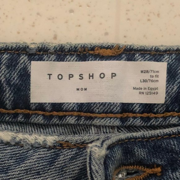NWOT - Topshop High Waisted Mom Jeans - Size 28 - Picture 3 of 5